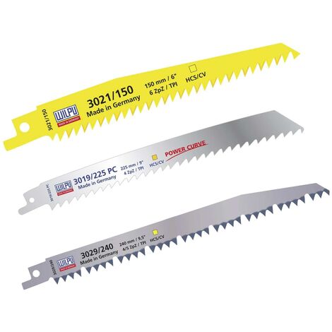 WILPU Sabre Lame de scie-Set Bois 3 pièces 3 Pièce Recipro-Lames de scie Assortiment