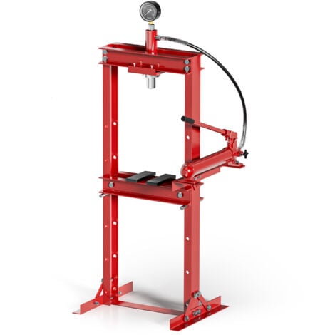 XPOTOOL Wiltec 12T Profi Werkstattpresse, 90-1035mm Arbeitsbereich, 145-330mm Hubhöhe, Hydraulikpresse aus Stahl, Rahmenpresse mit Manometer, Lagerpresse