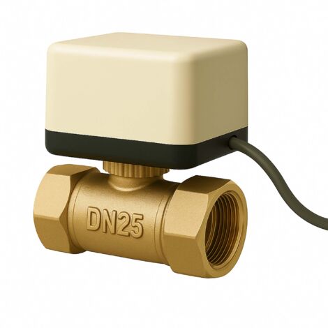 Wiltec 2-Wege Zonenventil DN25 33,7 mm (1"), Zweiwegeventil 230 VAC, Einheit aus Umschalt-Kugelventil und aufgesetztem Steuergerät