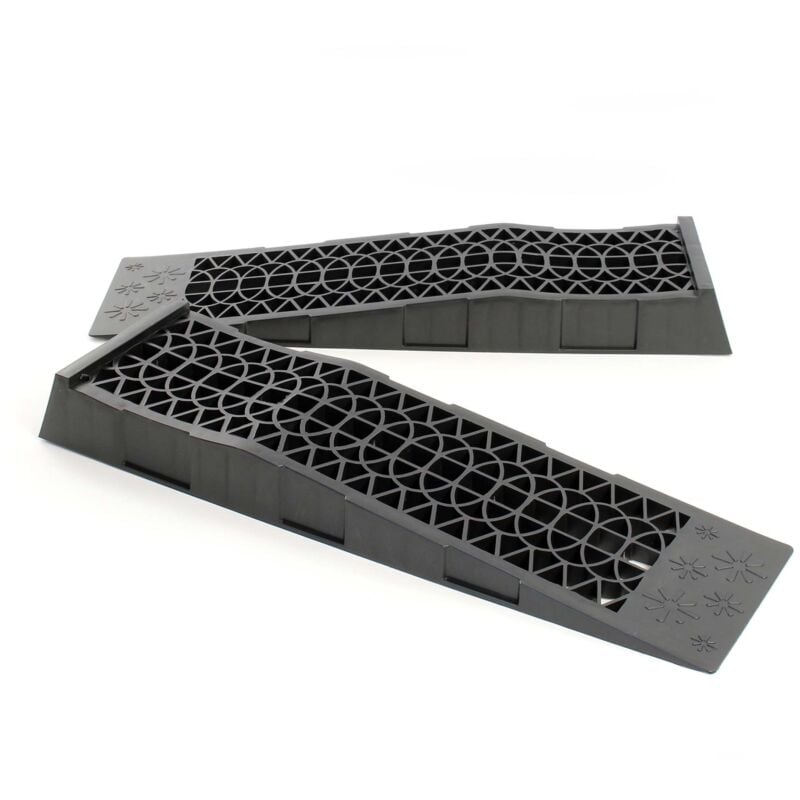 Wiltec 2x Rampes Accès 700x200x78mm Extra plate Plastique Véhicule 3T Chargement Caravane Auto