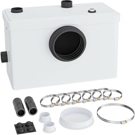 Wiltec 3/1 Kleinhebeanlage 600 W mit Häcksler, Hebeanlage bis 10 m Höhe, Abwasserhebeanlage mit 3 Einlässen, für WC und Dusche