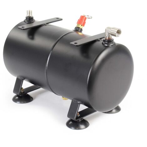 Wiltec 3 L Drucktank für Airbrush Kompressor AS186, 3x 9,52 mm IG, 1x 12,91 mm IG, bis 4 bar, Druckbehälter Ersatzteil, Airbrush Zubehör