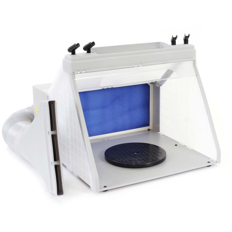 Wiltec - Cabine d'aspiration pour aérographie airbrush 12 v – avec Paint Station, Tuyau échappement, Éclairage – 52 dB – 4 m³/mn – Filtre extraction