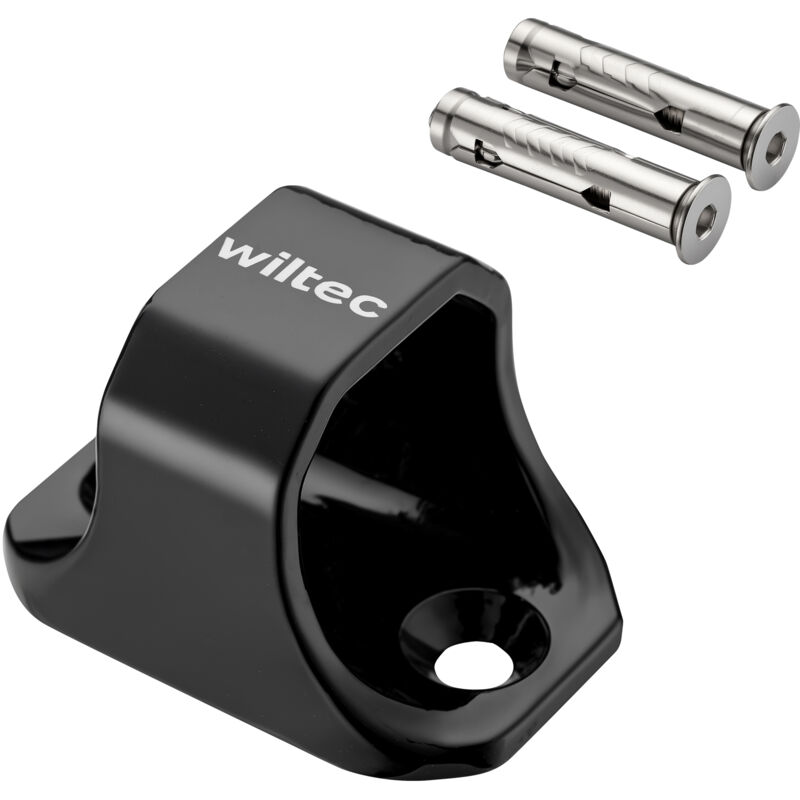 Wiltec Ancoraggio antifurto tipo 02 in acciaio 76 x 50 x 54 mm, ancoraggio da parete e da pavimento per moto e bici