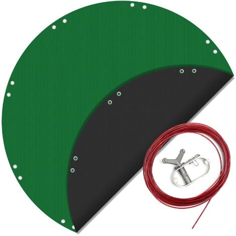 Wiltec Bâche de piscine ronde, Ø 610 cm, Couverture de piscine 2 en 1 en PE résistant aux UV, Pour été et hiver