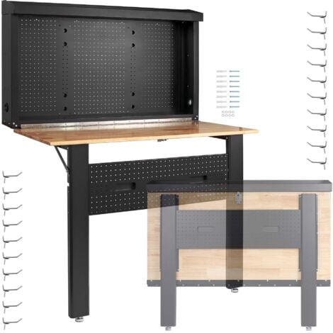 Wiltec Banco de taller plegable montaje en pared carga hasta 200 kg tablero de mesa de madera maciza
