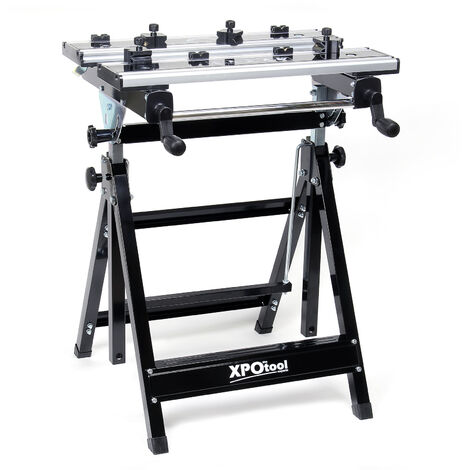 Wiltec Banco de trabajo plegable carga máxima 100 kg ajustable en altura 77-107cm inclinable
