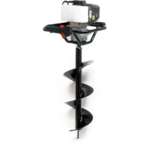 XPOTOOL Wiltec Benzin Erdlochbohrer Set mit 250 mm Bohrer, 1,4 kW 1,9 PS 52ccm Pfahlbohrer Pflanzenbohrer