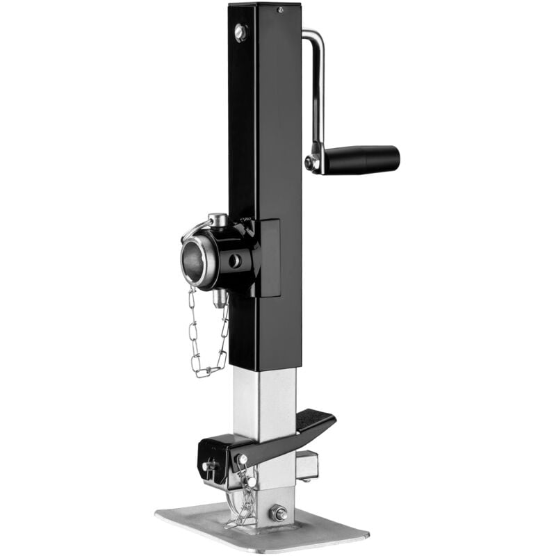 Wiltec Béquille de remorque – Capacité de charge max. de 900 kg – en Acier Q235 – Support de caravane avec Manivelle latérale et Boulon de blocage –