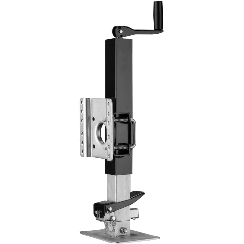 Béquille de remorque – Capacité de charge max. de 900 kg – en Acier Q235 – Support de caravane avec Manivelle supérieure et Plaque de montage