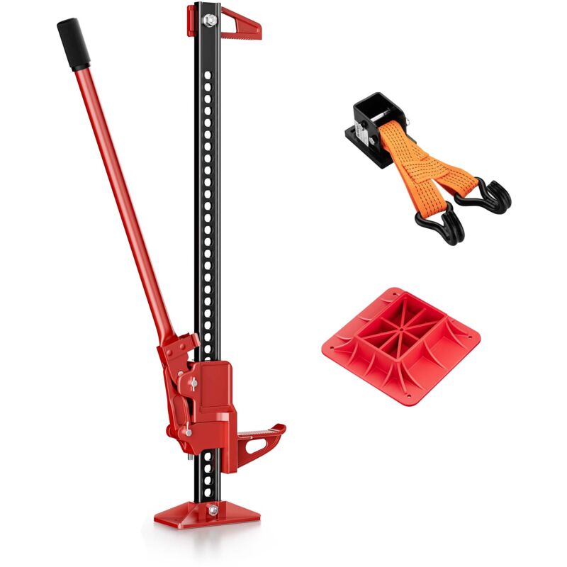 Wiltec Binda fuoristrada – Set per ATV rimorchi, con farm jack fino a 3000 kg, piastra di appoggio e adattatore per sollevamento ruote