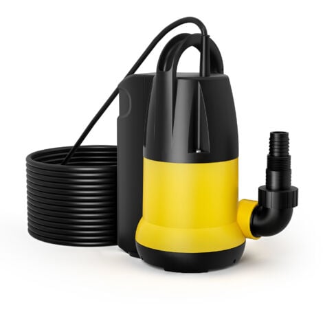 Wiltec Bomba de aguas residuales caudal 6000 l/h, sumergible 250W, altura de 5,5m, transporta partículas hasta Ø5 mm sin atascarse