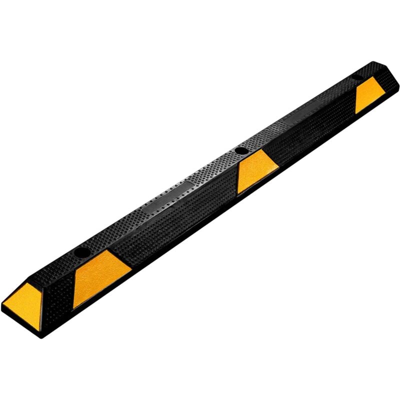 Butée de roue 165 x 15 x 10 cm – en Caoutchouc – 13,5 kg/pièce – avec Réflecteurs – Aide au stationnement Stop roues pour Parkings, Garages - Wiltec