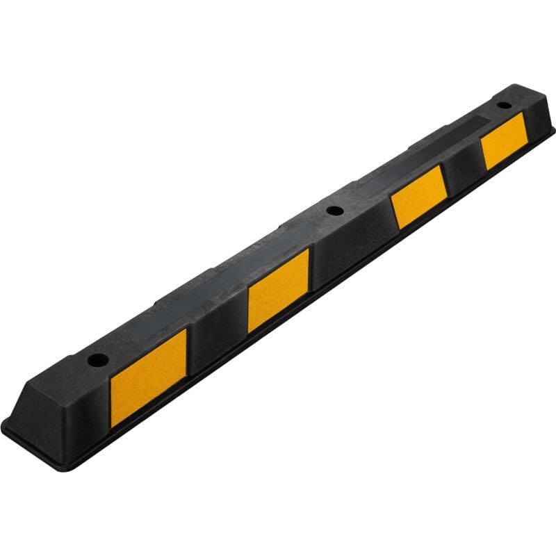 Butée de roue 165 x 16 x 10 cm – en Caoutchouc – 13,5 kg – avec Réflecteurs – Aide au stationnement Stop roues pour Parkings, Garages - Wiltec