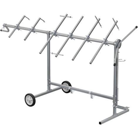 Wiltec Caballete para pintar piezas de coche giratorio 360° acero con pedal de bloqueo ajustable con 6 soportes para piezas de carrocería diversas soporte basculante de pintura para taller