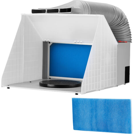 Wiltec Cabine aspiration Aérographie Airbrush 230 V – 47 dB – 4 m³/mn – Extraction vapeur brouillard peinture – Extensible – avec Tuyau échappement et Filtre de rechange – Tatouage modélisme Nail Art