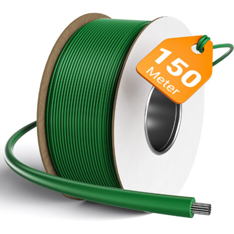Wiltec Cable perimetral 150 m para robot cortacésped delimitador de aluminio con revestimiento de cobre y estaño aislamiento HDPE verde resistente compatible con robots estándar para jardines
