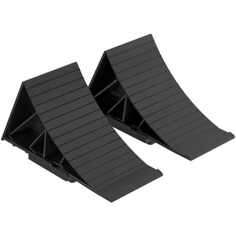 Wiltec Calzos de neumáticos con soporte y material de montaje para remolques hasta 1,6 toneladas