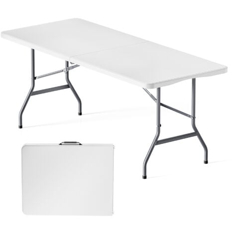 Wiltec Campingtisch klappbar 180x75x74 cm Klapptisch mit Tragegriff Partytisch Biertisch Gartentisch Buffettisch Bierzeltgarnitur Camping Tisch