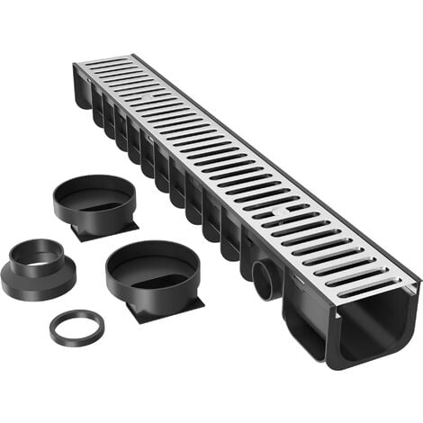 Caniveau 1 m Grille de recouvrement galvanisée Drainage 1,5t Eaux usées Rigole Évacuation Garage