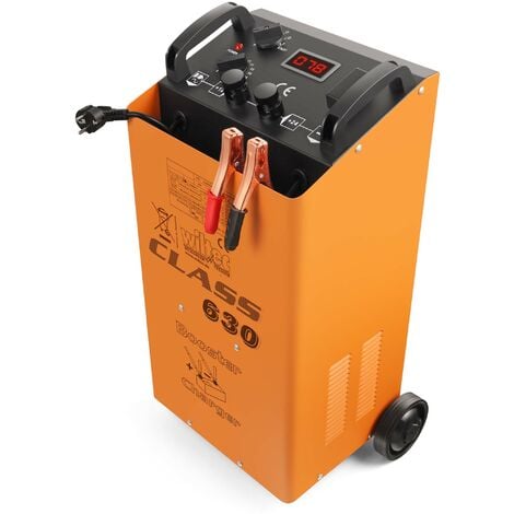 Wiltec Cargador de baterías 12V 24V 90A cargador y arrancador para motos, coches, camiones, arrancador de baterías Boost 630 con carga rápida