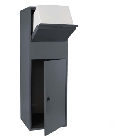 Wiltec Cassetta postale portapacchi antracite per pacchi medi e piccoli Parcel box