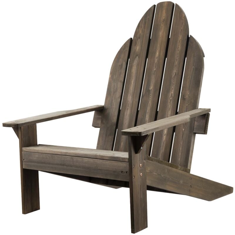 Wiltec Chaise Adirondack 89 x 72 x 92,5 cm en pin certifié FSC, chaise de jardin pour extérieur et intérieur, fauteuil de jardin résistant