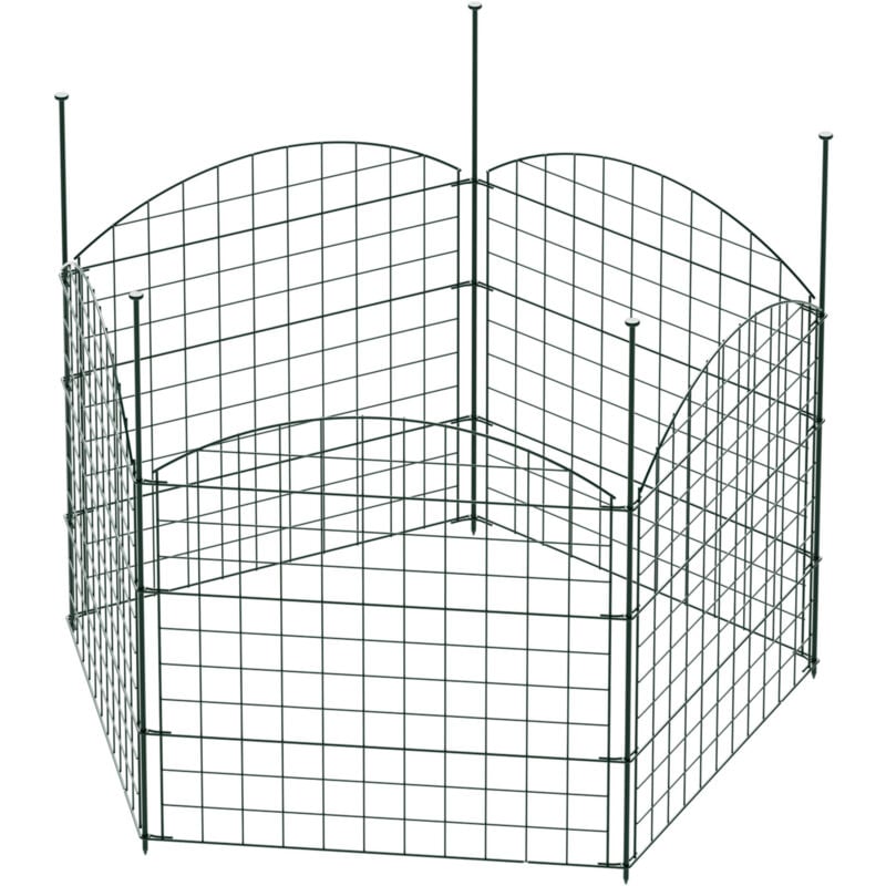 Wiltec - Clôture de bassin Fil de fer ⌀ 2,5 mm Vert 8,2 kg Maille 65 x 65 mm Hauteur 78 cm Grillage de jardin Barrière extérieure Grillage métallique