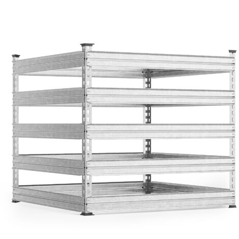 Wiltec – Composteur de jardin en métal galvanisé 900 litres – Dimensions 100 x 90 x 90 cm – Structure résistante aux intempéries – Engrais naturel