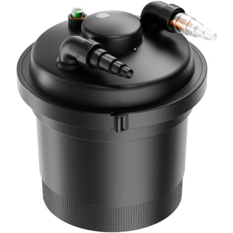 Wiltec CPF-280 Filtre de bassin à pression avec stérilisation UV - 380 x 380 x 420 mm - 11 W / étang 8000 l max. / réservoir 20 l - Filtration eau à grand débit
