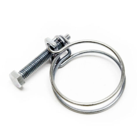 Wiltec Drahtschlauchschelle W1 35-40mm 2,2mm M6x40 aus verzinktem Stahl Schlauchschelle für Schlauchtüllen, Gewinde- und Rohrenden