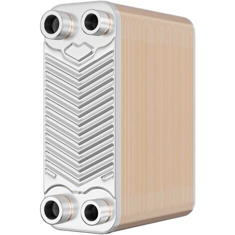 Wiltec Échangeur de chaleur thermique avec 60 plaques – 191 x 73 x 1534 mm – max. 130 kW – 1,08 l par passe – en Acier inoxydable – pour Eau Solaire