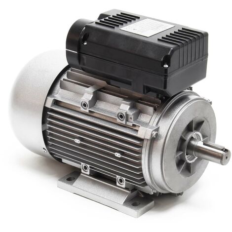 Wiltec Elektromotor 230 V 1,5 kW (2 PS) 1-phasig 2-polig E-Motor mit Anlaufkondensator 2850 U/min und Aluminiumwicklung