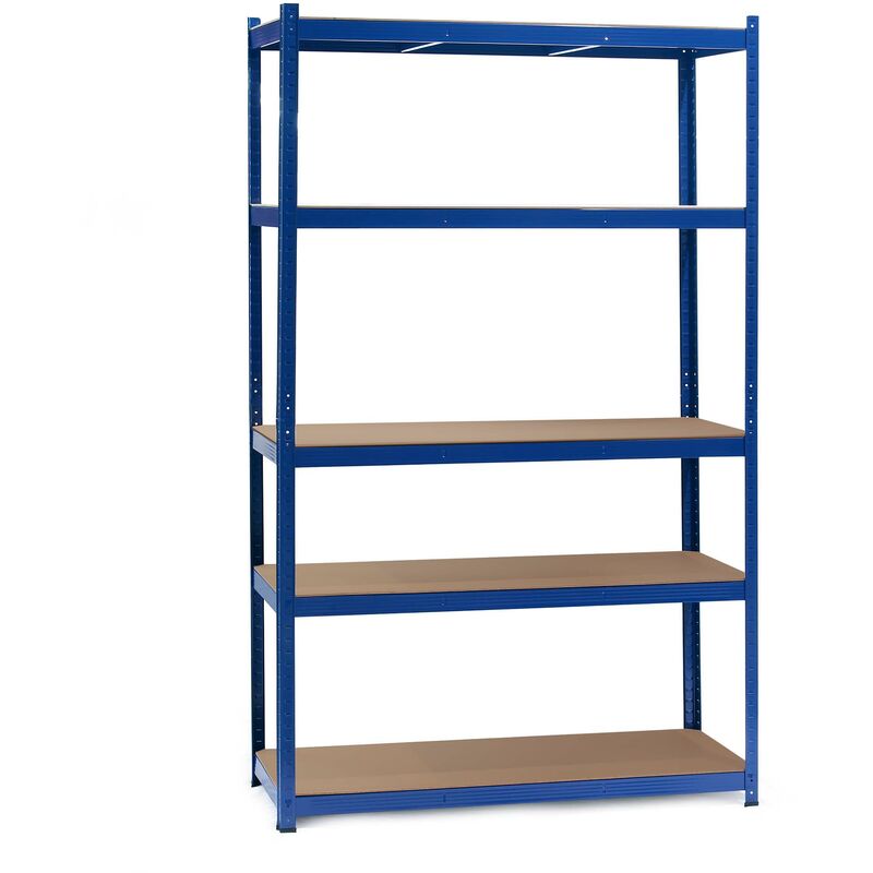 Wiltec Étagère bleue Charges lourdes 100x50x204cm Emboîtable 5 niveaux 200kg/niveau Atelier - blau