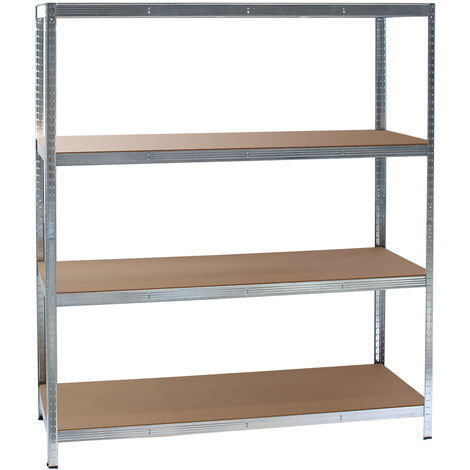 XPOTOOL Wiltec Étagère charges lourdes – 160 x 60 x 180 cm – en Acier galvanisé – Système emboîtable – 4 niveaux – capacité 175 kg/niveau – pour Atelier Cave Rangement Stockage