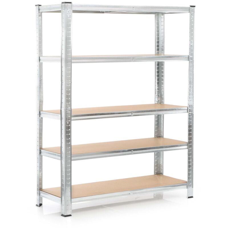 Tagère charges lourdes – 180 x 120 x 40 cm – en Acier galvanisé – Système emboîtable – 5 niveaux – capacité 175 kg/niveau – pour Atelier Cave