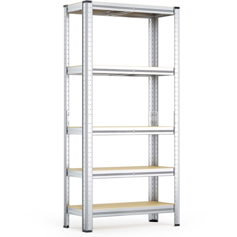 Wiltec Étagère Charges lourdes Acier galvanisé 180x90x30 cm 875kg Rayonnage emboîtable 5 Niveaux