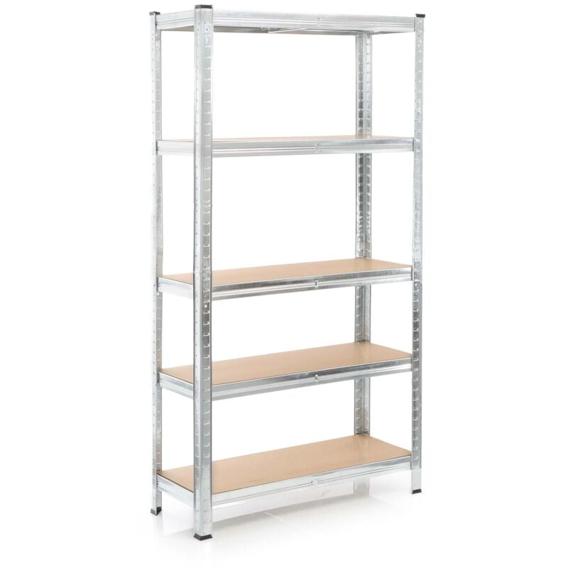 Tagère Charges lourdes Acier galvanisé 180x90x45 cm 875kg Rayonnage emboîtable 5 Niveaux - Wiltec