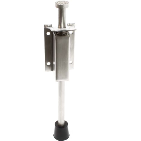 Wiltec Fermaporta a pedale, altezza regolabile 33-59 mm, in acciaio inox con base in gomma, Blocca porta