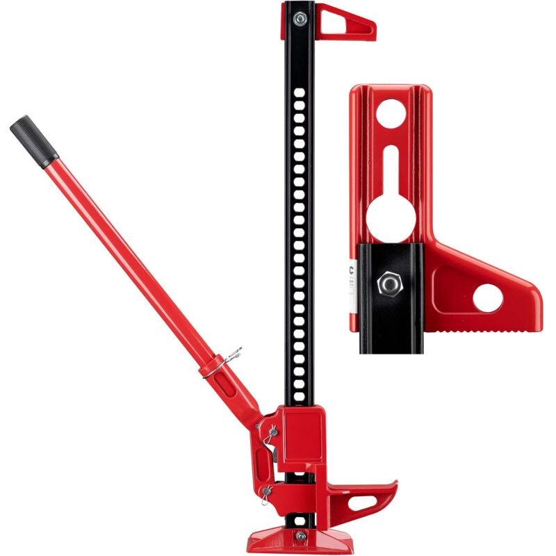 Wiltec Gato agrícola – Set profesional con abrazadera, gato High Lift 60″ hasta 3000 kg y altura de elevación máx. 135 cm con abrazadera superior