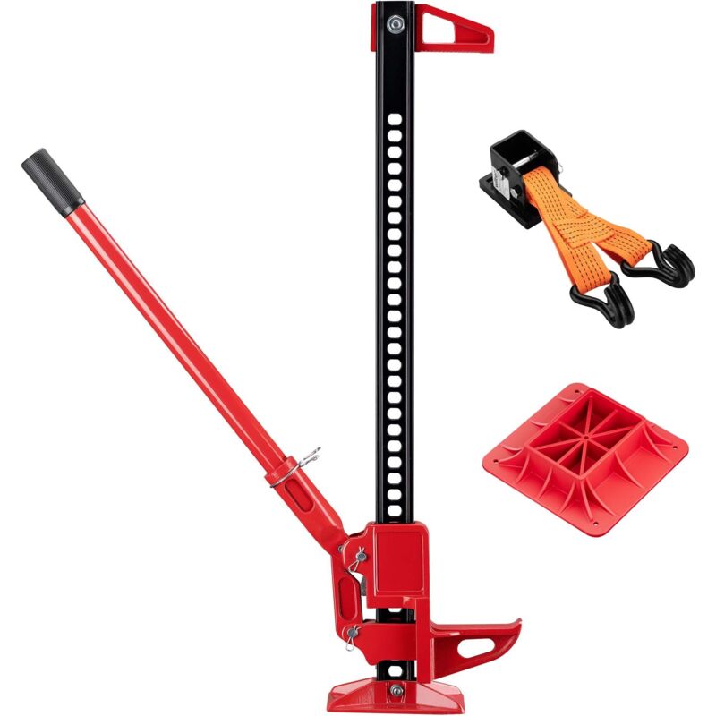 Wiltec Gato agrícola - Set todoterreno Farm Jack compacto para ATV/remolques, gato elevador hasta 3000 kg con placa de apoyo y adaptador para