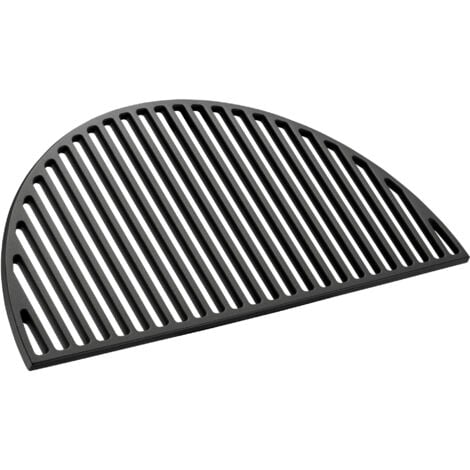 Wiltec Griglia in ghisa, forma a mezza luna, 46,7 x 22,8 x 0,9 cm, per barbecue, bistecchiera, ideale per grigliare carne, pesce, verdure