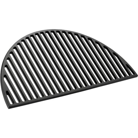 Wiltec Griglia in ghisa, forma a mezza luna, 55 x 26,5 x 0,9 cm, per barbecue, bistecchiera, ideale per grigliare carne, pesce, verdure