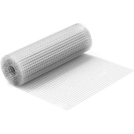 Wiltec Grillage à mailles - 1 m x 10 m / Épaisseur fil 1,2 mm / Maille 25 x 25 mm - en Acier galvanisé - Grille métallique pour Volière Clapier Clôture Jardin Sylviculture Agriculture
