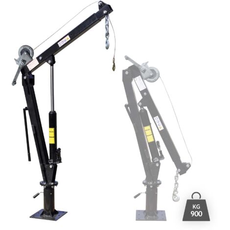 Wiltec – Grue d'atelier 900 kg – Bras pivotant 360° – Hauteur de levage max 1800 mm – Fixation au sol pour pick-up