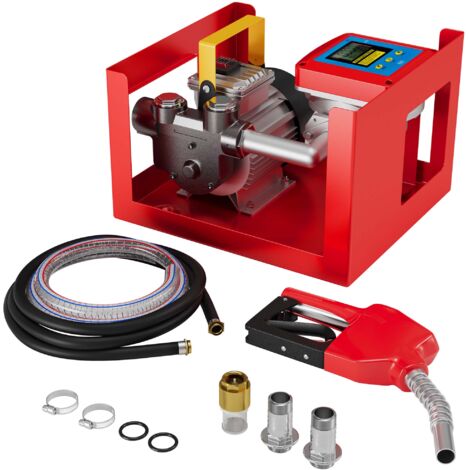 Wiltec Heizöl- und Dieselpumpe 230V/550W 60l/min selbstansaugende Pumpe mit automatischer Pistole, Kraftstoffpumpe, Absaugpumpe