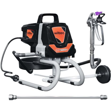 Wiltec Hochdruck Farbsprühsystem 1010 W, 207 bar, 1,5 l/min, Farbspritzgerät mit Düse und Verlängerungsstange, Farbsprühgerät für Wandfarbe