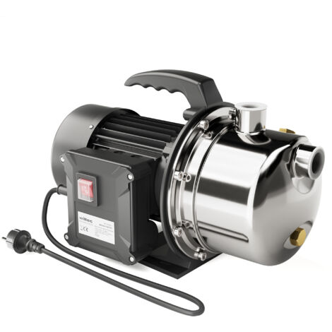 Wiltec – Pompe de surface 1100 W – Débit 4600 L/h – Hauteur de refoulement 46 m – Acier inoxydable – Câble 2 m – Usage irrigation et surpression - JET110S