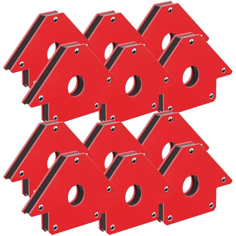 Wiltec - Kit 12x Aimants de soudure avec Force de maintien de 11 kg/20 kg/32 kg, Équerre magnétique compacte, 45°, 90°, 135°, Positionneurs de soudage
