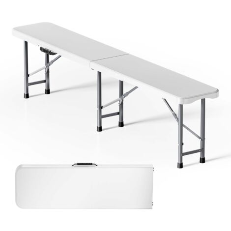 Wiltec Klappbank 180x30x43 cm Camping Sitzbank klappbar Campingbank Gartenbank Bierbank faltbar Sitzgruppe Sitzgarnitur Camping Tisch faltbar